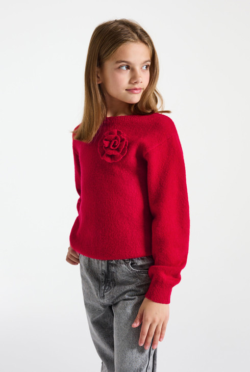 Roter Strickpullover Mädchen 2