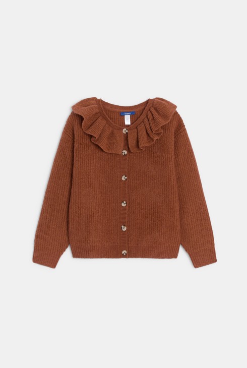 Cardigan en maille marron Fille 1