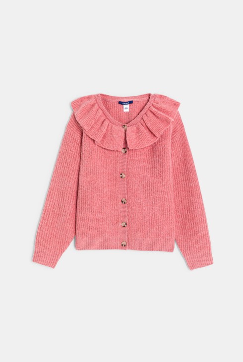 Cardigan in maglia rosa per Bambina 1