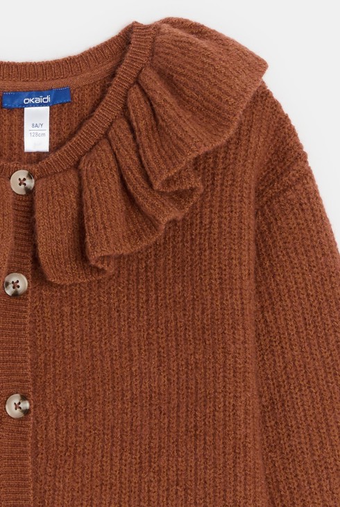 Cardigan en maille marron Fille