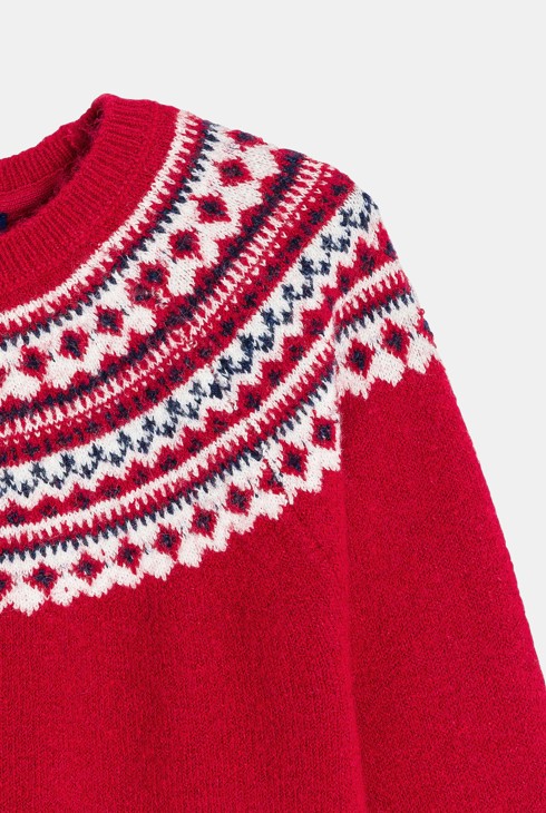 Ružičasti planinarski pulover od žakarda za djevojčice 2