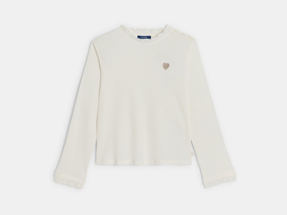 Weißes T-Shirt bestickt Mädchen 2