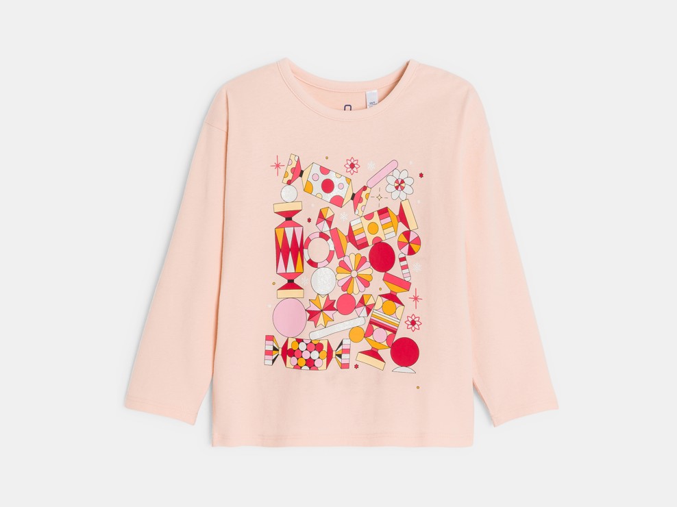 T-Shirt rosa lange Ärmel Mädchen Okaïdi X Maison Tangible 1
