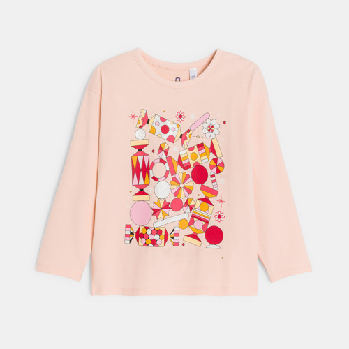 T-shirt à sequins magiques rose Fille | Okaïdi & Obaïbi