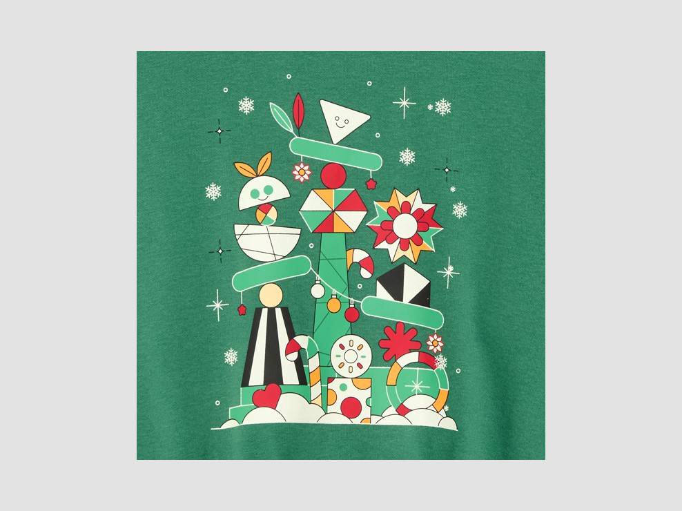 Sweat à motif vert Garçon Okaïdi X Maison Tangible 2