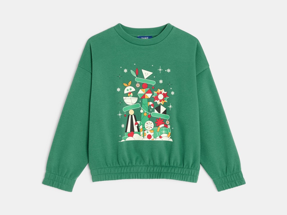 Sweat à motif vert Garçon Okaïdi X Maison Tangible 2