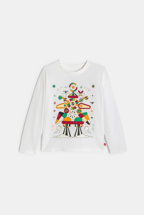 Bijela majica dugih rukava za dječake Okaïdi X Maison Tangible 2