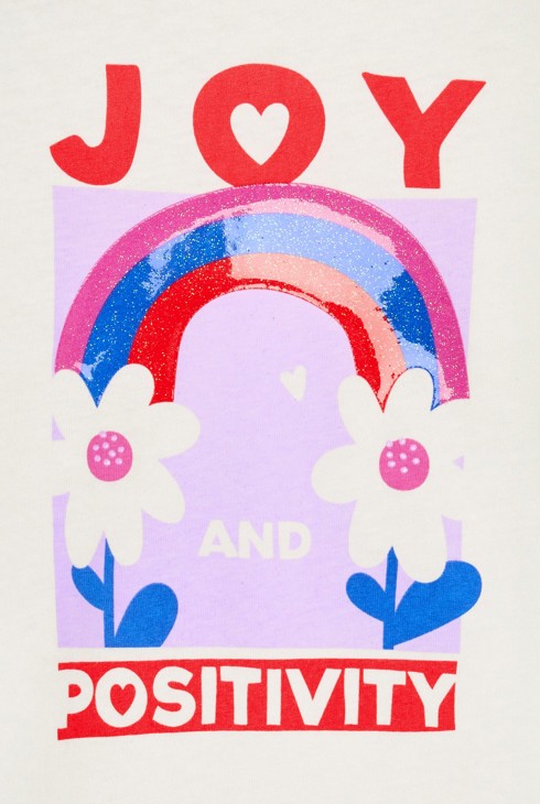 Girl's white long-sleeve T-shirt with slogan 2