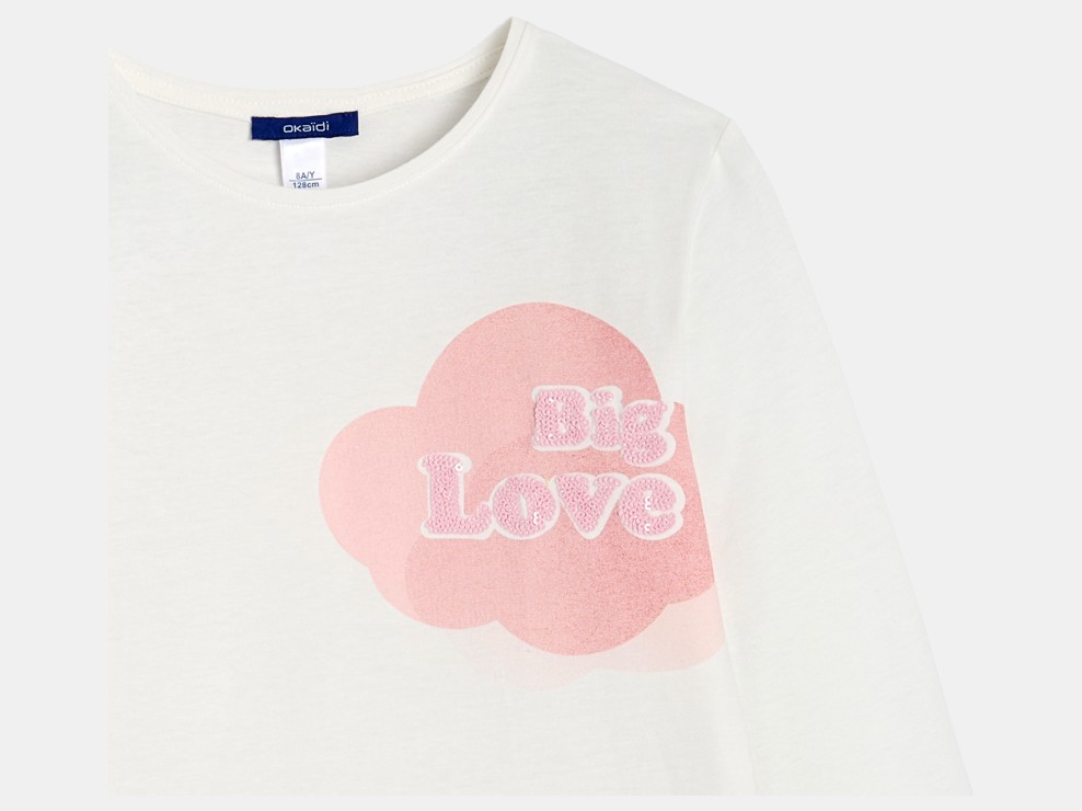 Weißes Langarm-T-Shirt mit Schriftzug Mädchen 2