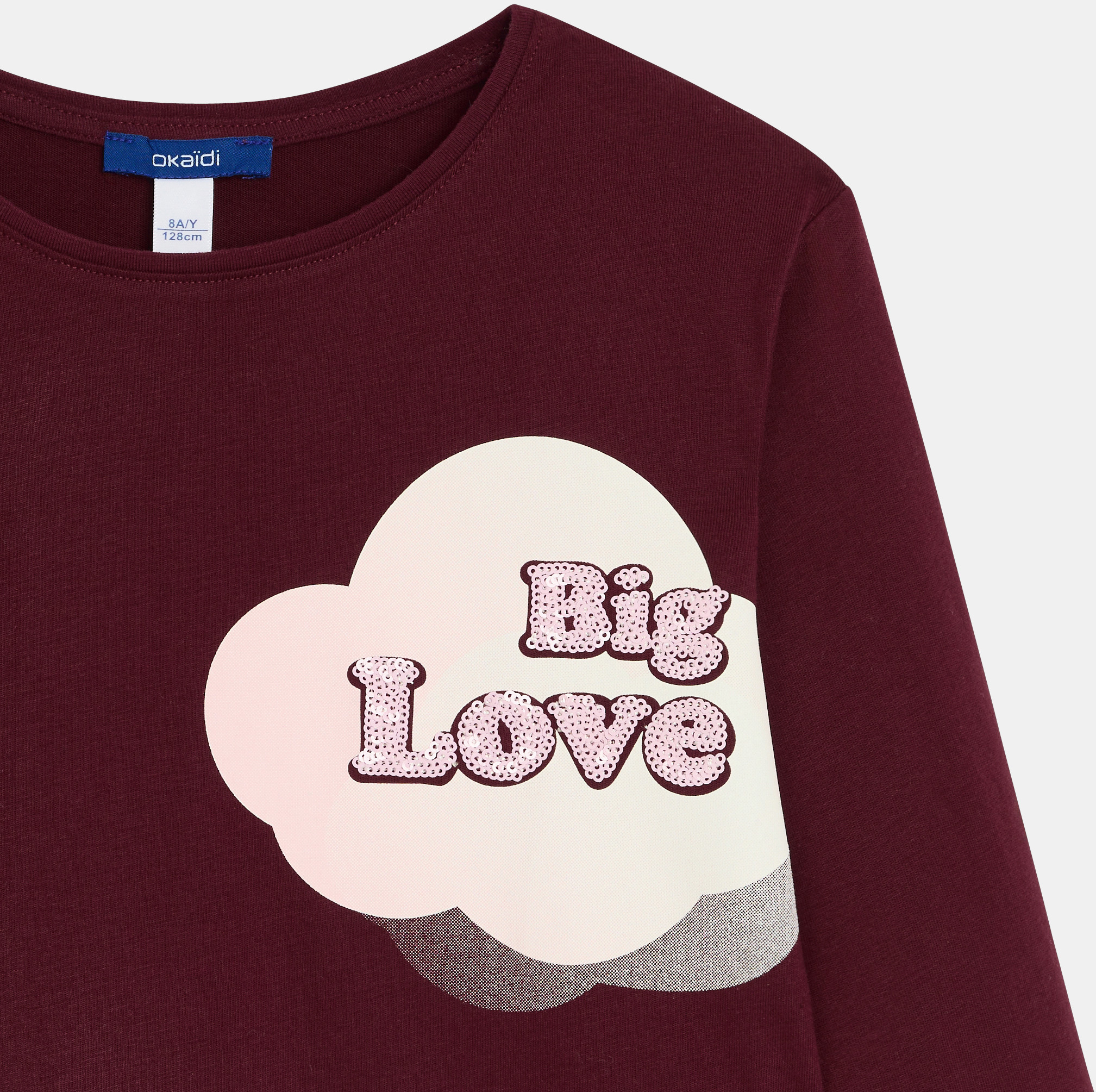 Ružičasta majica dugih rukava s porukom i motivom violine za djevojčice 2