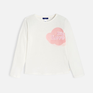 Weißes Langarm-T-Shirt mit Schriftzug Mädchen