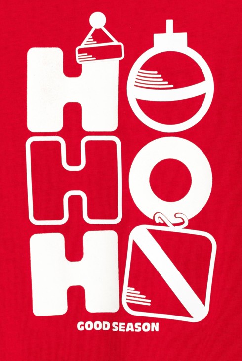 Boy's red long-sleeved T-shirt with ‘HO HO HO’ message 2