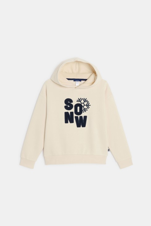 Felpa beige con scritta bambino 1
