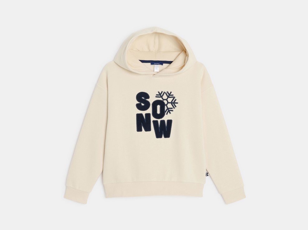 Beiges Sweatshirt mit Aufschrift für Jungen 1