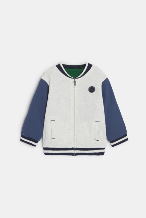 College-Strickjacke wendbar Molton grün Kleinkind Junge 2