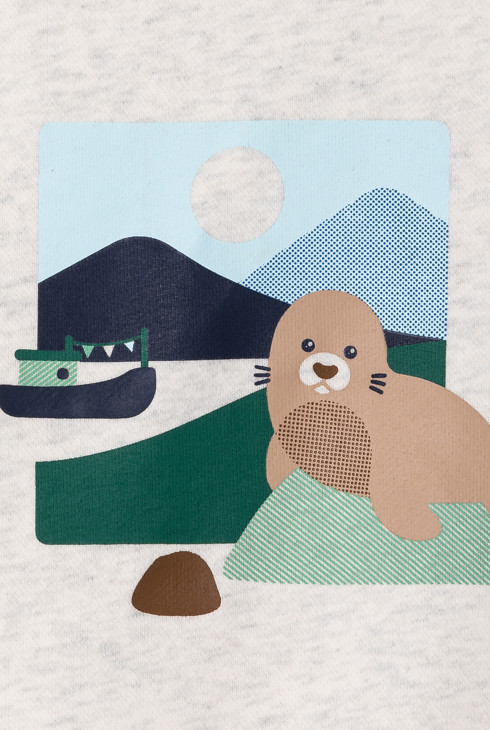 Sweat gris motif animalier bébé garçon 2