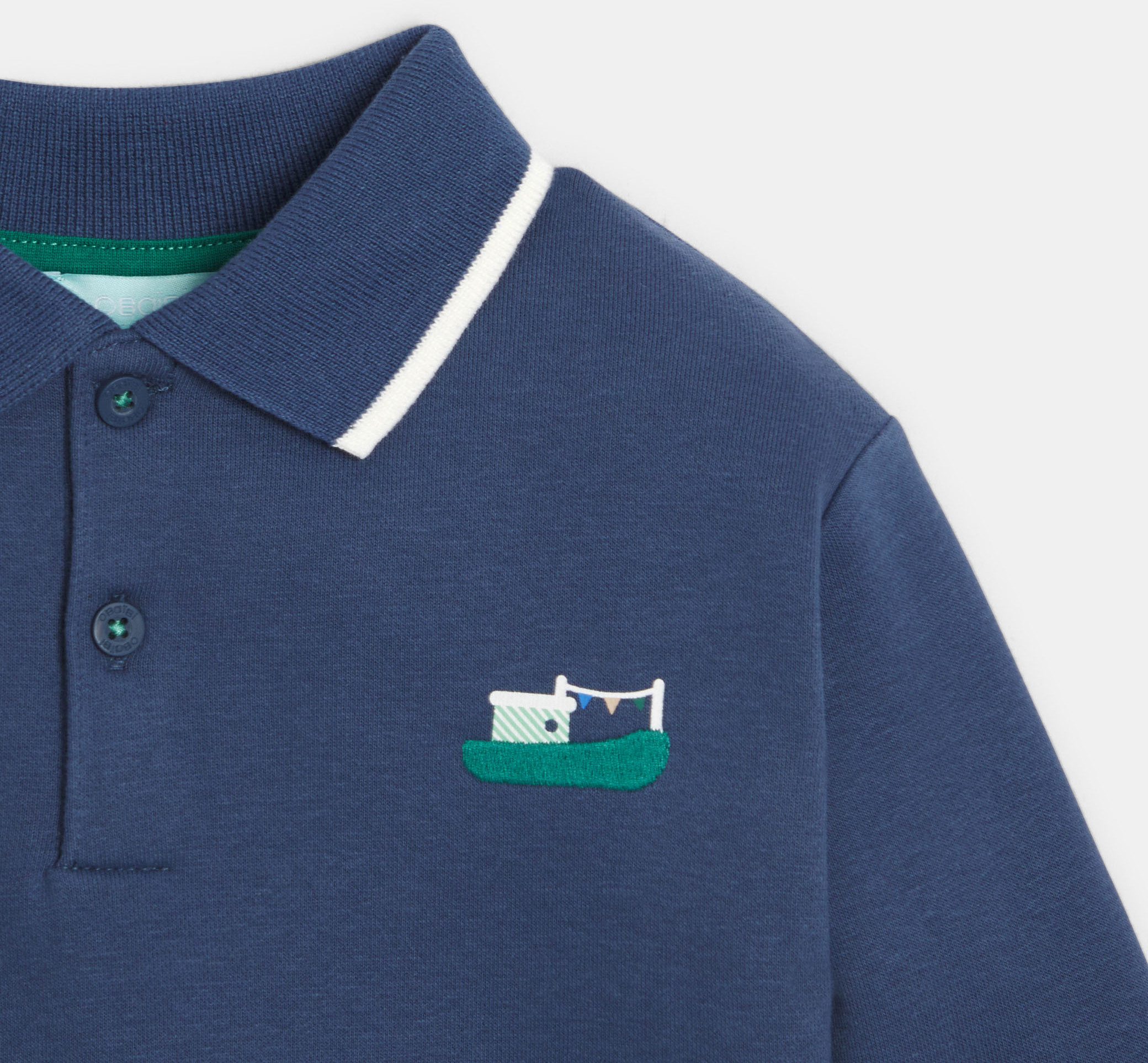 Sweatshirt blau mit Polokragen Kleinkind Junge 2