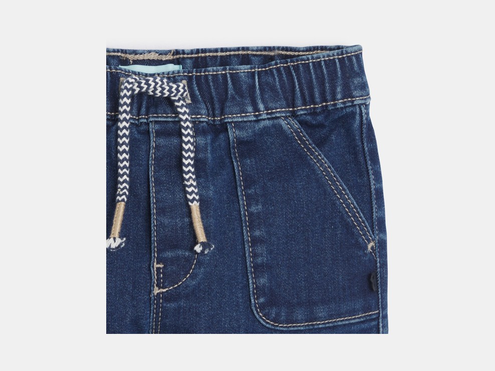 Jeans dritti blu stretch per neonato 2