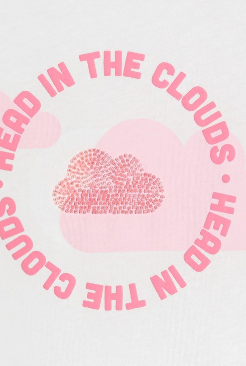 Bijela majica dugih rukava s motivom oblaka za djevojčice 2