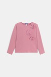 T-shirt manches longues fleurs rose fille