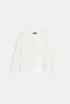 T-shirt manches longues fleurs blanc fille