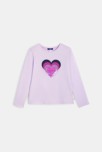 T-shirt manches longues à sequins magiques violet Fille