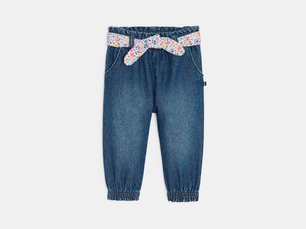 Blaue Jeanshose mit Gürtel Kleinkind Mädchen 2