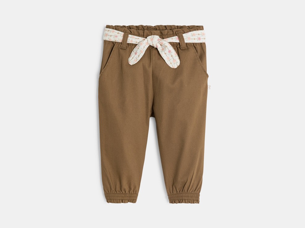 Pantalon marron ceinturé Fille 2