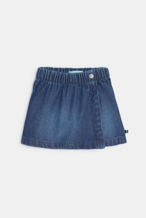 Falda-short de denim azul niña 1