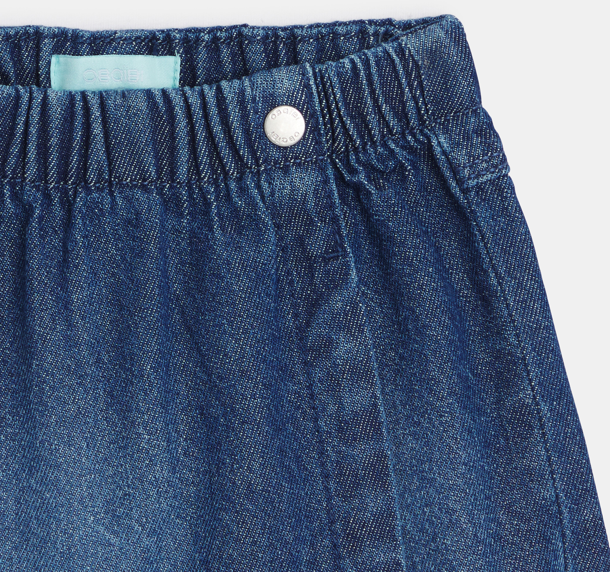 Falda-short de denim azul niña 2