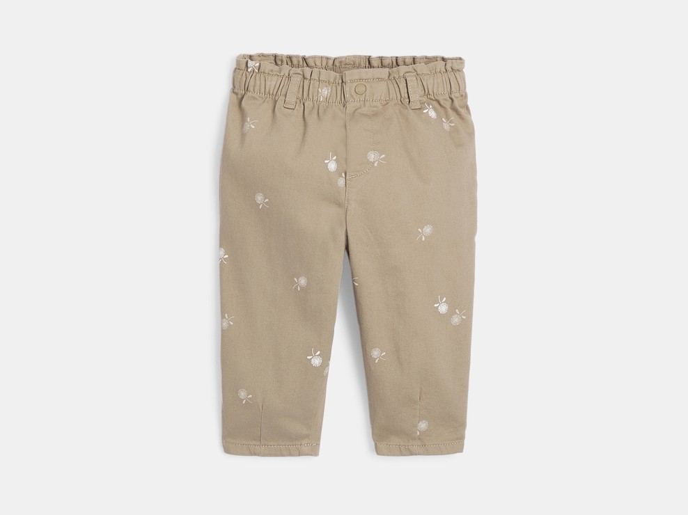 Hose geblümt Paperbag beige Kleinkind Mädchen 1