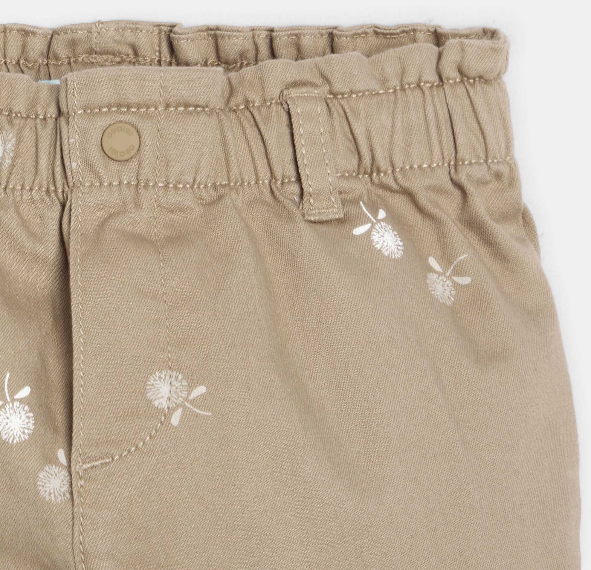 Pantaloni floreali paperbag beige per neonata 2