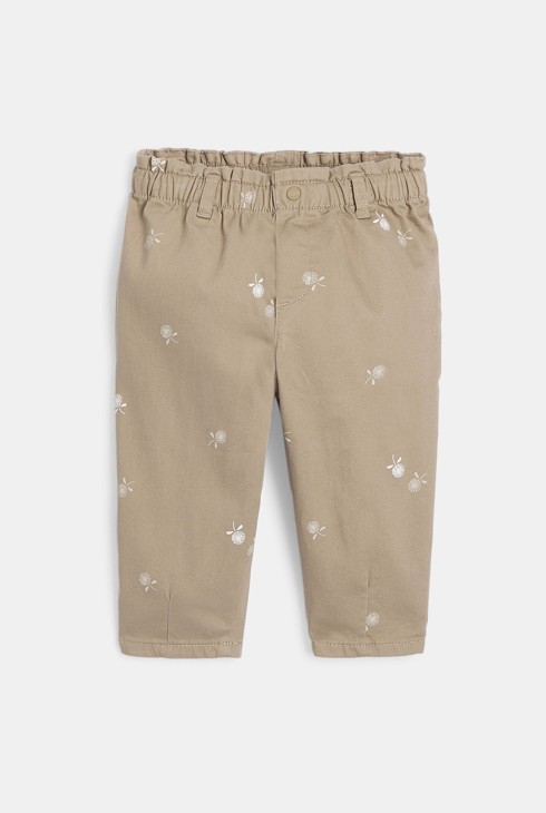 Hose mit Blumenmuster Paperbag beige, Baby, Mädchen 2