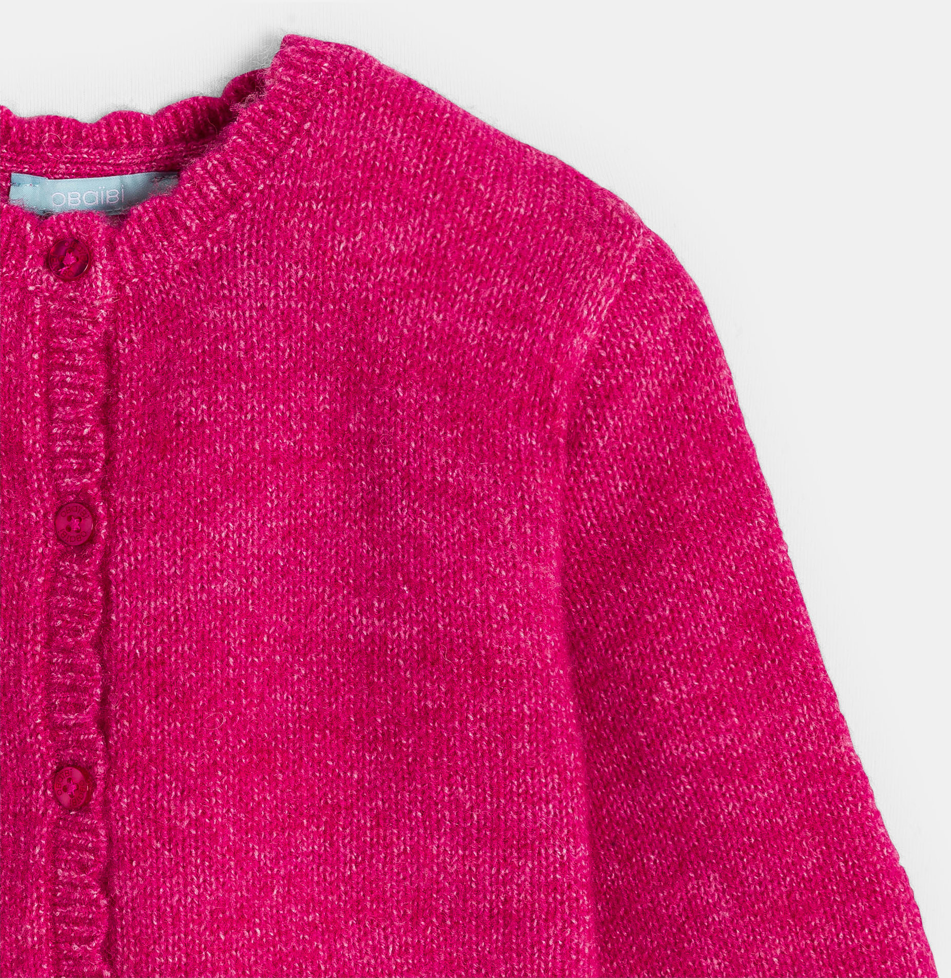 Cardigan in maglia rosa neonata 2