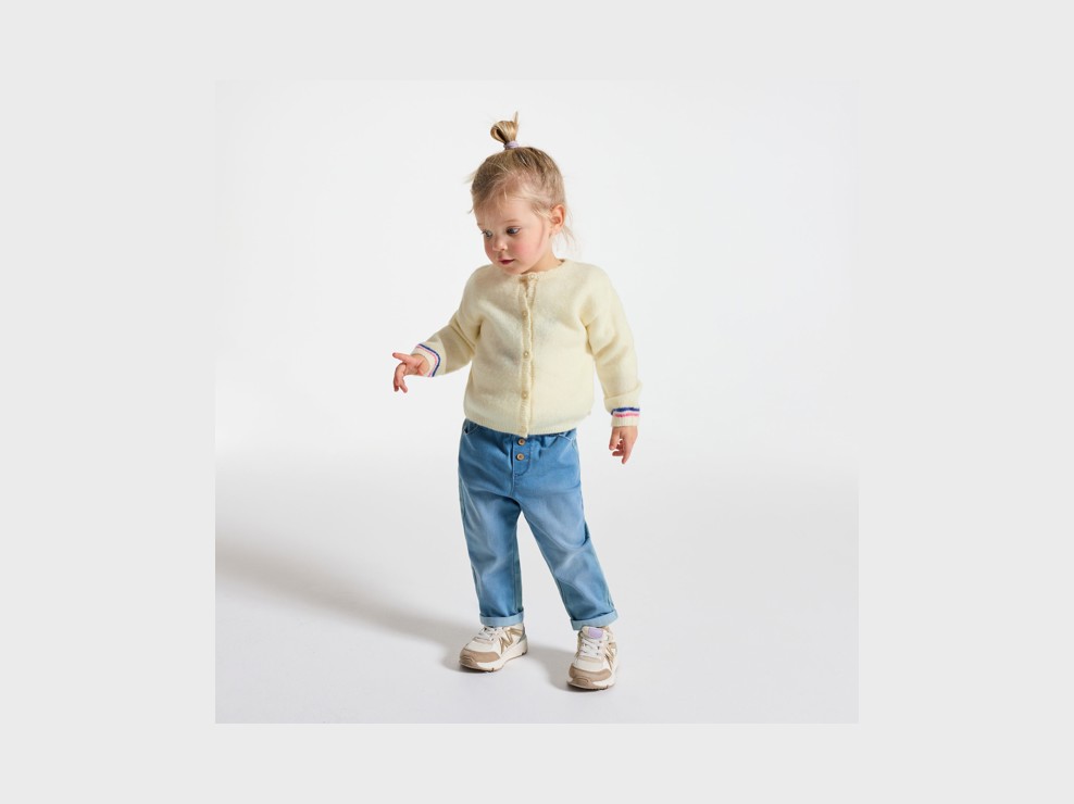 Strickjacke weiß Kleinkind Mädchen 1