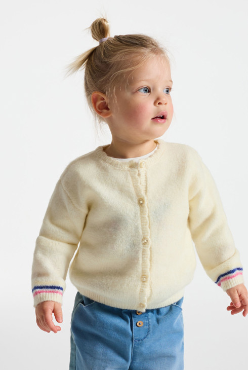 Gilet blanc en maille bébé fille 2