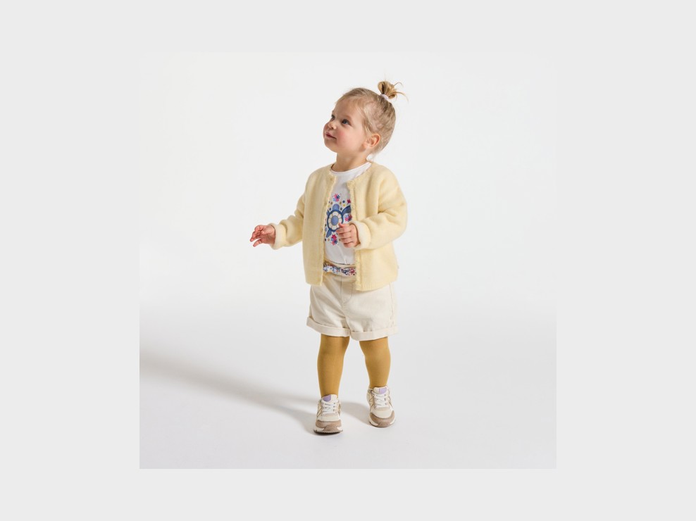 Strickjacke gelb Kleinkind Mädchen 1