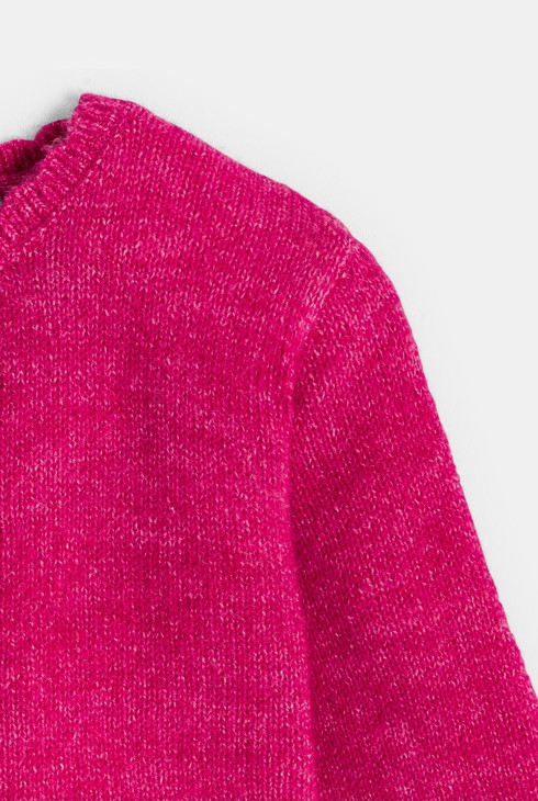 Gilet rose en maille bébé fille