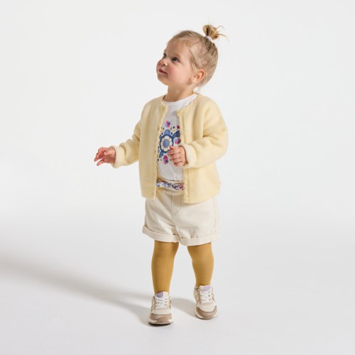 Gilet Jaune En Maille Bébé Fille - Vanille - 23M - OBAIBI