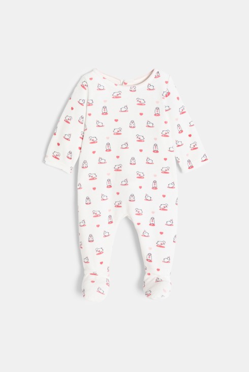 Dors-bien velours mouton blanc bébé fille 1