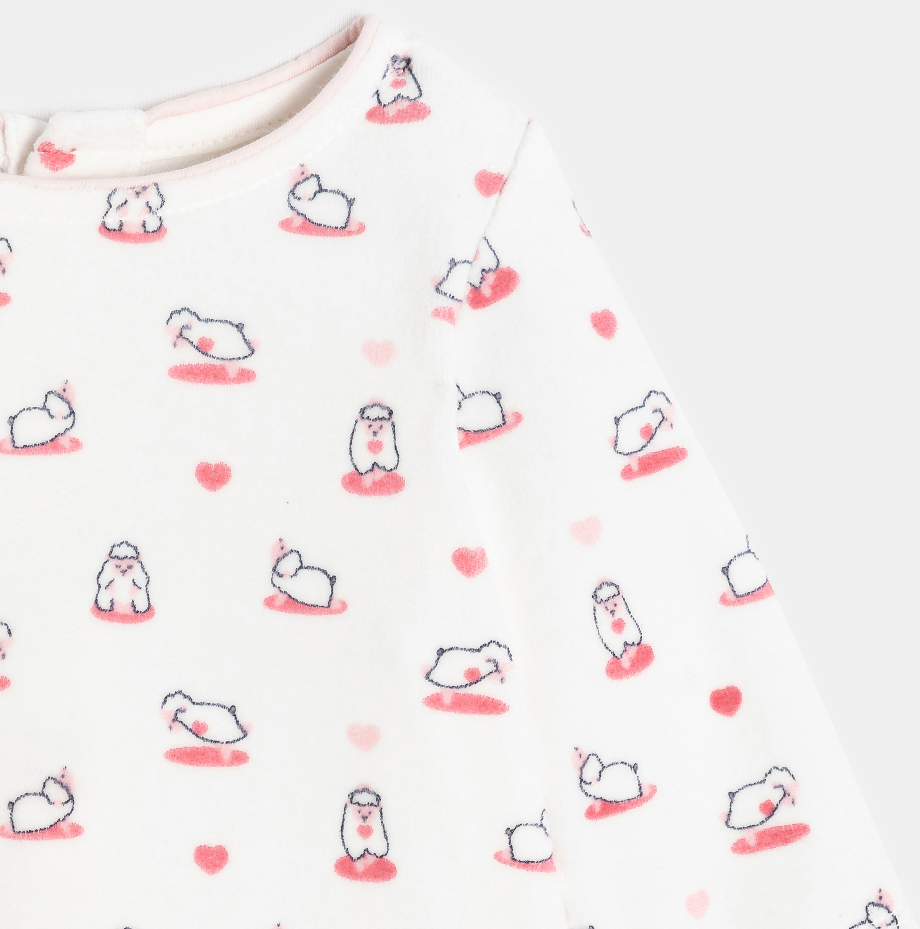 Dors-bien velours mouton blanc bébé fille 2