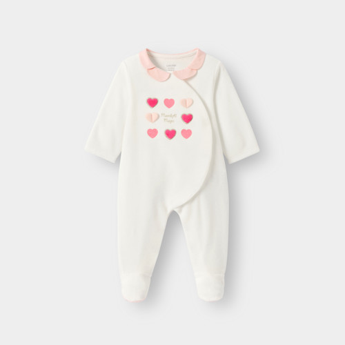 Dors-bien Velours Coeur Blanc Bébé Fille - Blanc Écru - 3M - OBAIBI