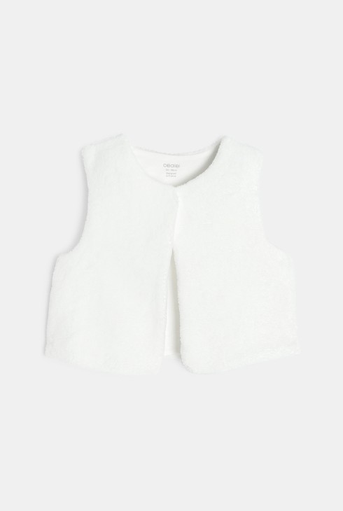 Strampler aus rosafarbenem Velours und Weste, Baby, Mädchen 2