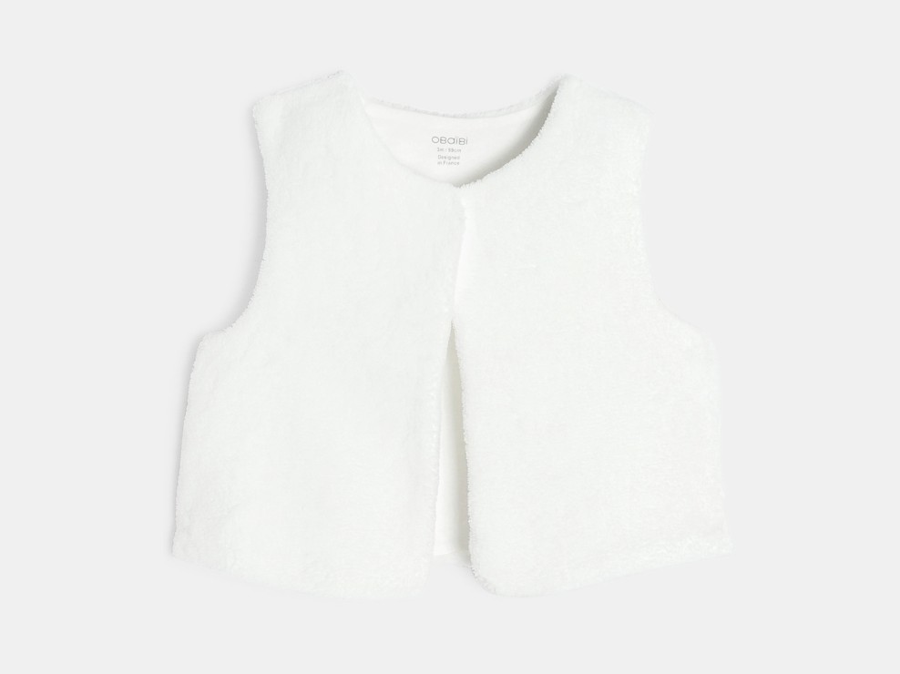 Strampler aus rosafarbenem Velours und Weste, Baby, Mädchen 2