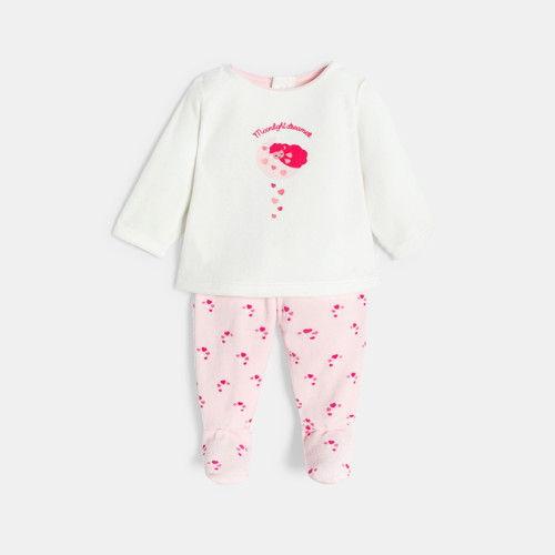 Dors Bien Rose À Motif Coeur Bébé Fille - Rose Thé - 5A - OBAIBI
