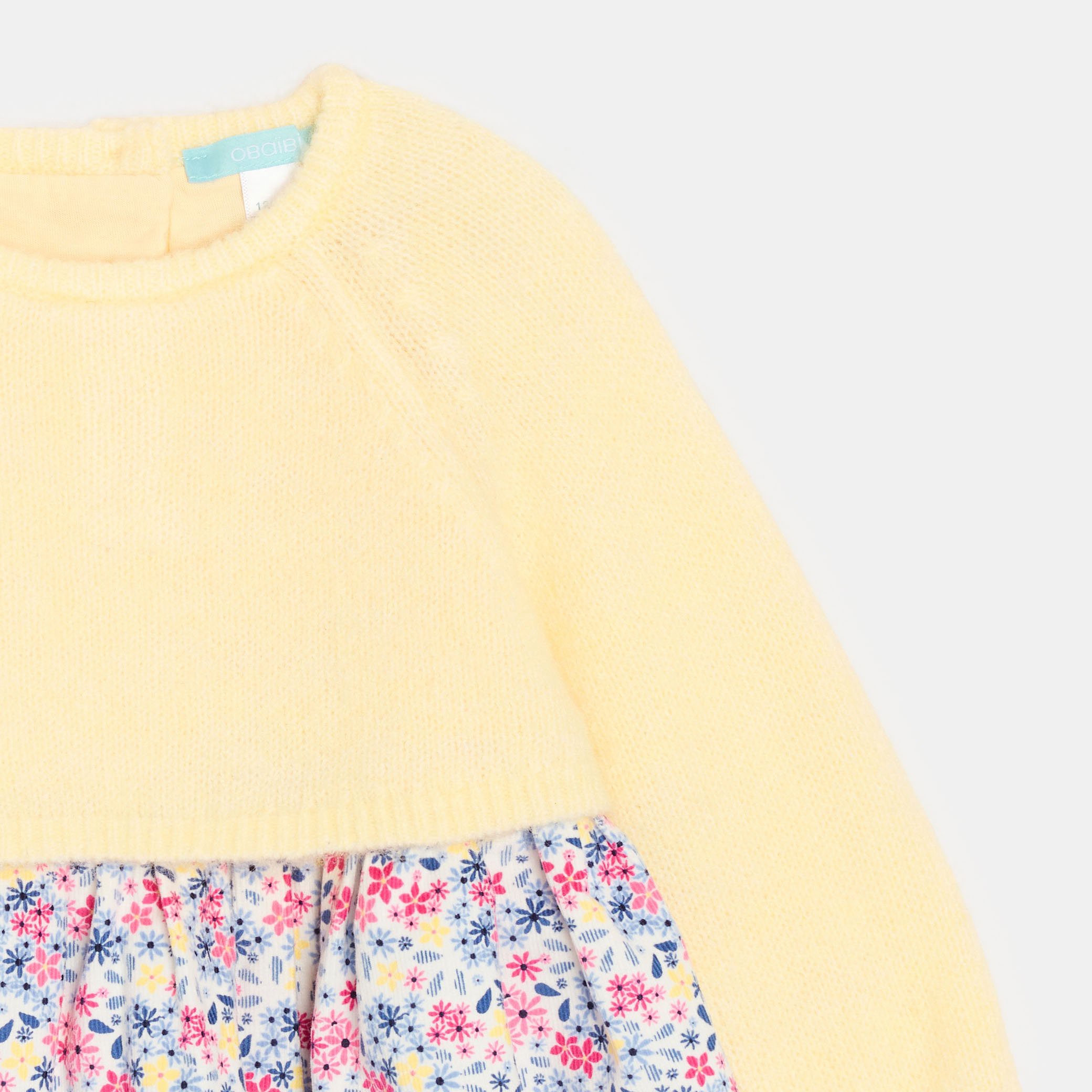 Robe fleurie rose effet 2 en 1 bébé fille - Vanille