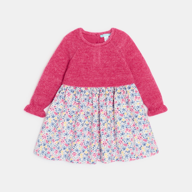 Kleid geblümt rosa 2-in-1-Effekt Kleinkind Mädchen