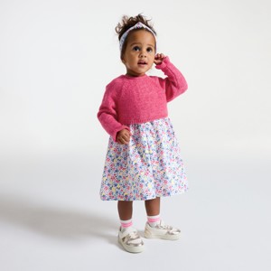 Kleid geblümt rosa 2-in-1-Effekt Kleinkind Mädchen