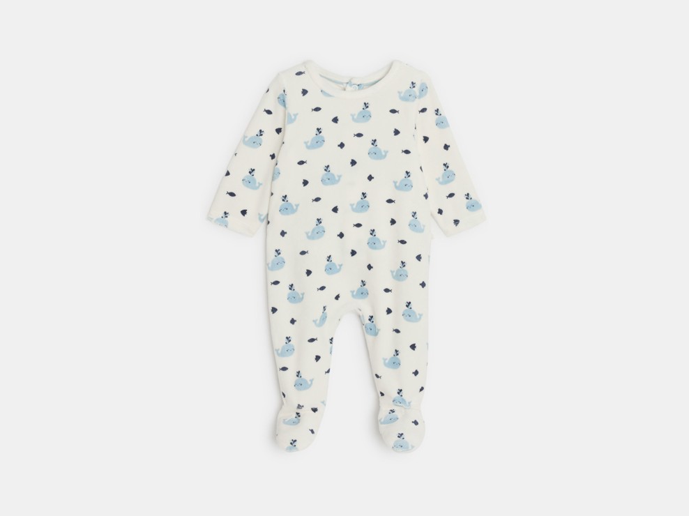 Dors-bien velours baleine blanc bébé garçon 1