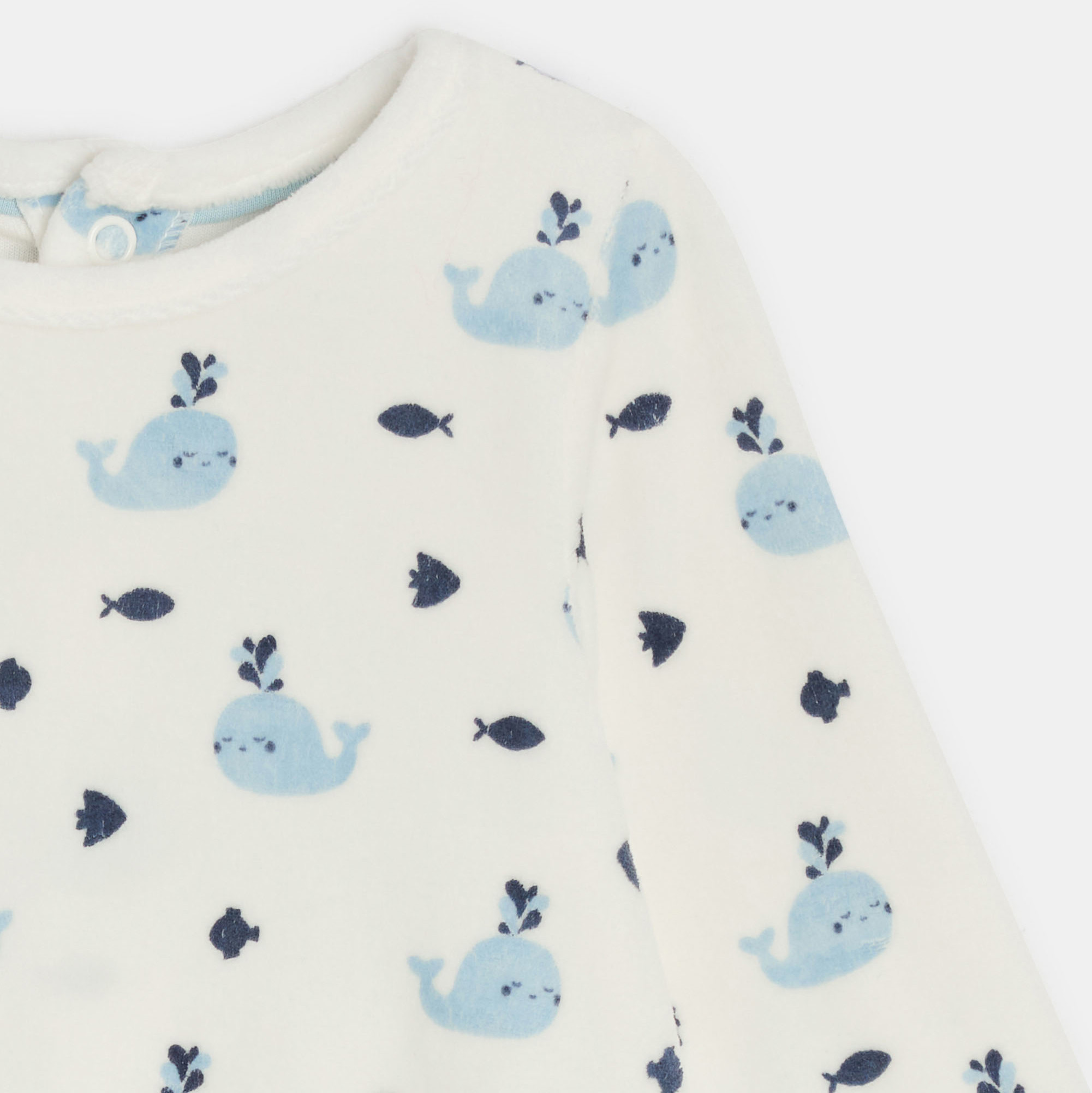 Dors-bien velours baleine blanc bébé garçon 2